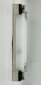 Pair of Polished Nickel and Glass Wall Sconces