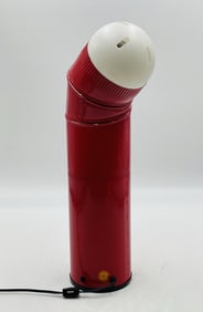 Vintage Pipe Lamp With White Shade and Red Body, USA 1960s
