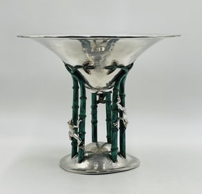 Emilia Castillo Frog & Bamboo Raised Bowl, Mexico 1990's