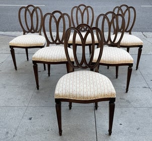 Set of 6 dining chairs designed and manufactured by Dennis & Leen