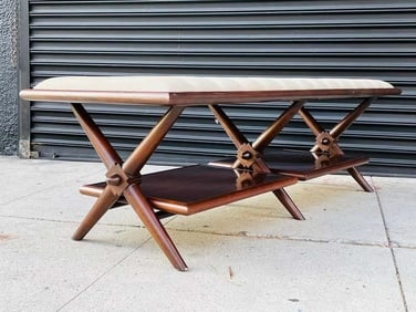 Vintage X Frame Bench by Hickory Chair Corporation.