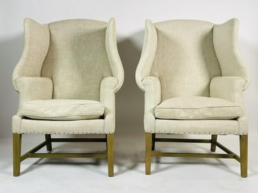 Pair of Restoration Hardware Wingback Chairs