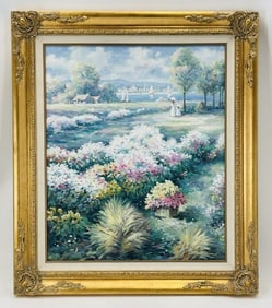 Oil on canvas by Parnel, titled -Restful Summer Day-