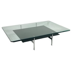 Leather, Aluminum & Glass Coffee Table by Antonio Citterio for B&B Italia