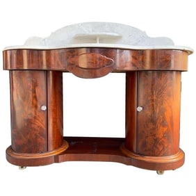 Entry Table With Marble Top by F Danby's Of Leeds