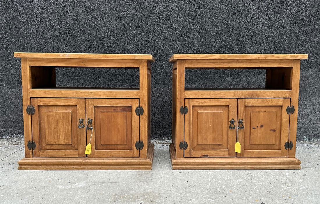 Pair of Rustic Nightstands/Cabinets Made in Mexico (1 of 14)