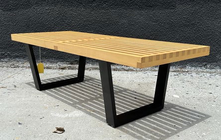 Post Modern Slat Bench in the Style of George Nelson for Herman Miller