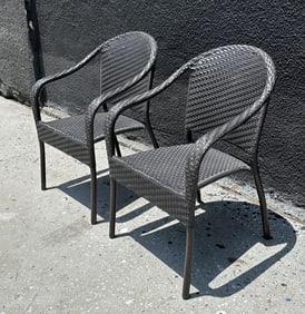 Pair of Stackable Patio Armchairs