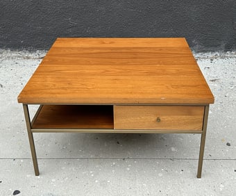 Coffee Table With Two Drawers in the Style of Paul McCobb