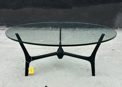 Sculptural Coffee Table With Glass Top