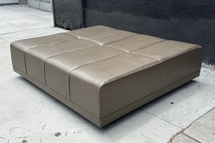 Large Leather Ottoman in the style of Christian Liaigre