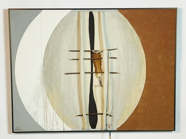 Len Agrella SPLIT SHIELD, mix media original art, 1978