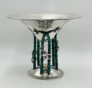 Emilia Castillo Frog & Bamboo Raised Bowl, Mexico 1990's