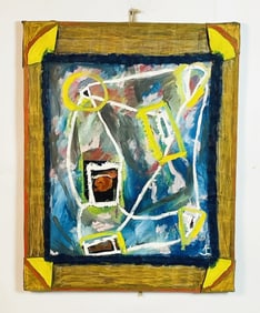 Stunning Abstract Oil On Canvas Painting by Klaus Sommerfeld