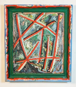 Stunning Abstract Oil On Canvas Painting by Klaus Sommerfeld