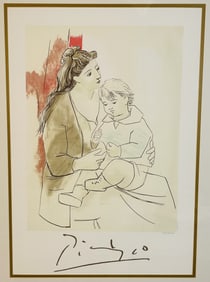 Pablo Picasso (Spain 1881-1973) "Maternite au Rideau Rouge, Printed in 1982