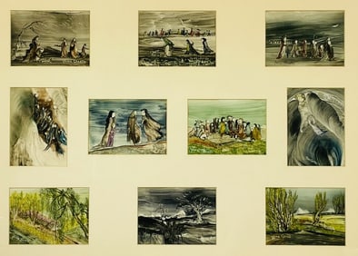 A set of 10 Surrealist Nail Paintings by Ghina Choate