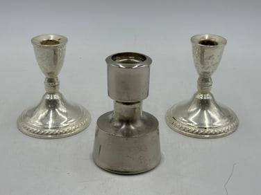 Set of 3 Candle Holders including Sterling and Jens Quistgaard for Dansk France