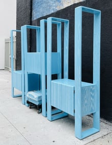 Set of 3 Display Cabinets With Shelves in a Ceruzed Finish.