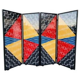 Pair of Folding Screens Arthur Drooker Tittle -Photo Quilts- Signed & Dated