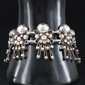 Vintage 980 Silver Bracelet Made in Mexico in the Mid 20th Century.
