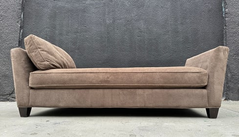 Mid Century Modern Style Day Bed in Brown Fabric