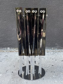 Set of 4 Serving Trays in Lucite & Nickel by Charles Hollis Jones, USA 1968