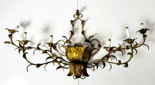 Vintage Gold Gilt Wall Sconce with Six Lights, Italy 1970s