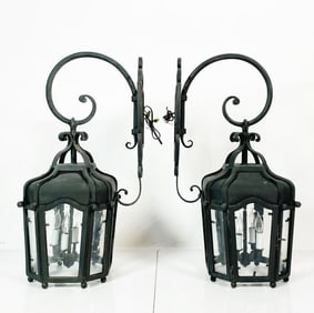 Pair of Wrought Iron Sconces from the Sylvester Stallone Beverly Park Home