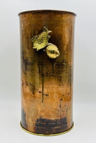 Copper and Bronze Basket  made in Italy by Rame Ottone