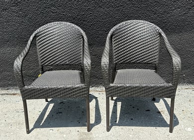 Pair of Stackable Patio Armchairs