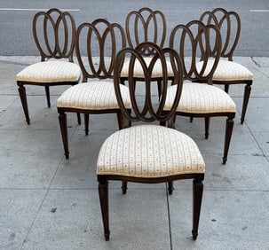 Set of 6 dining chairs designed and manufactured by Dennis & Leen