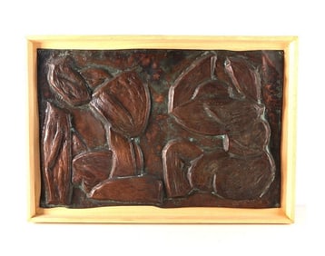 Vintage copper relief made in 1967 by George Wazenegger