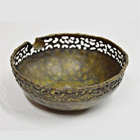 Brutalist Style Bronzed Bowl by Marcello Fantoni