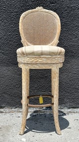 Italian Faux Bois Barstool With a Limed Finish