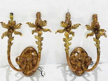 Pair of Italian Style Tole Sconces