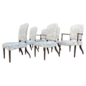 Set of Six Dining Chairs, 2 Arm Chairs and 4 Side Chairs, Mid 20th Century Era