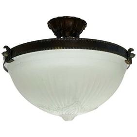 Vintage Bronze and Glass Chandelier made in Spain