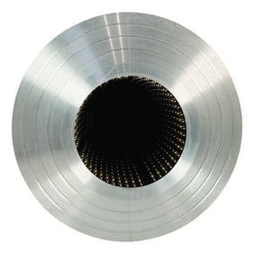 Mid Century Modern Round Infinity Mirror With Aluminum Frame