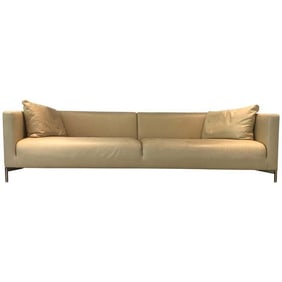 Vintage leather sofa designed and manufactured in Italy by Piero Lissoni for Living Divani.