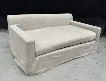 Restoration Hardware Loveseat Upholstered in Linen