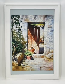 Large watercolor painting signed F. Bellota and dated 01