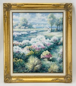 Oil on canvas by Parnel, titled -Restful Summer Day-