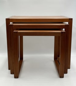 Set of Three Danish Modern Teak Nesting Tables by Vi-Ma Mobler