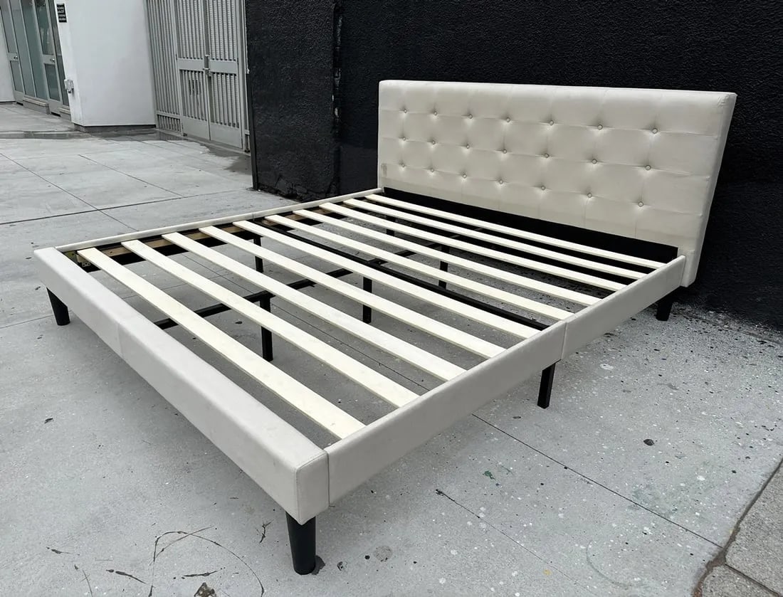 King Size Bed with Upholstered Headboard and Frame. (1 of 15)