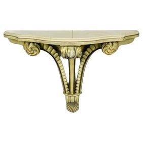 Art Deco Wall Console with a Marble Top, USA, 1940s