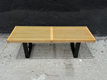 Post Modern Slat Bench in the Style of George Nelson for Herman Miller