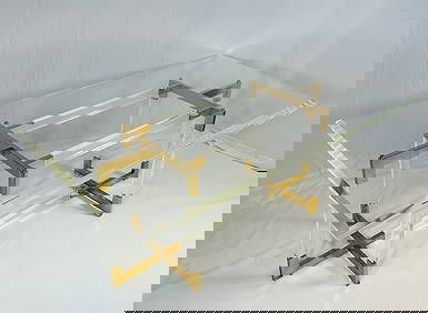 Lucite & Brass Dining Table by Charles Hollis Jones, Signed & Dated (1 of 19)