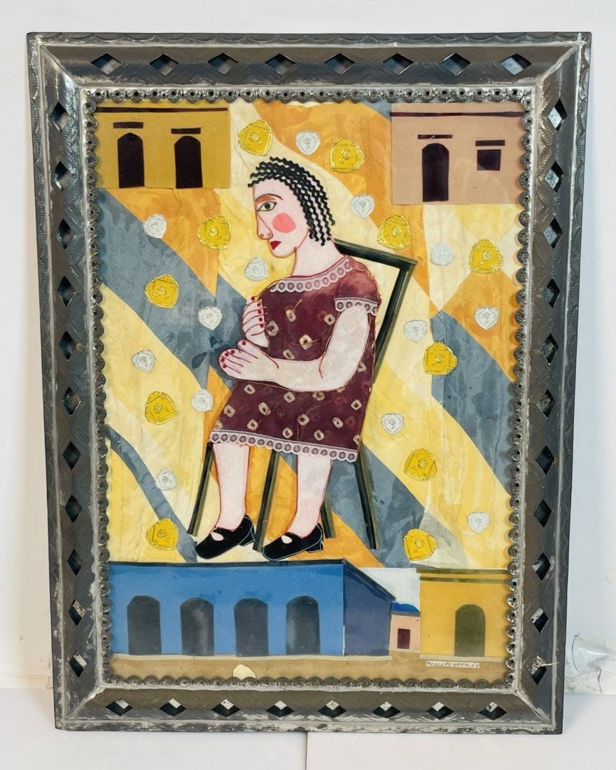 Vintage Collage Artwork by Mexican Artist Rodolfo Morales ( Oaxaca 1925-2001), Signed. (1 of 20)