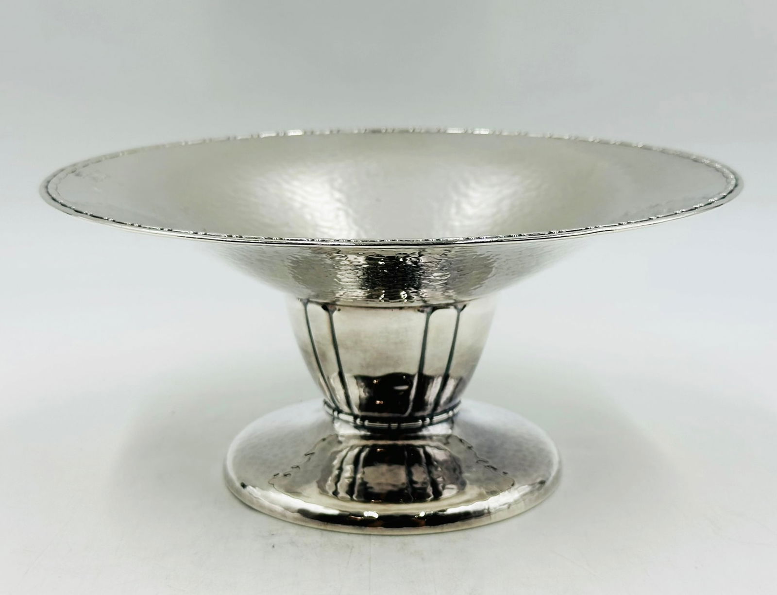Vintage Sterling Bowl Signed: The bowl has a beautiful shape, it is labeled and it weights 11.1 oz. Measurements: 9 inches in diameter x 4 1/8 inches high. All items are sold as is. The auction house does not warrant authenticity